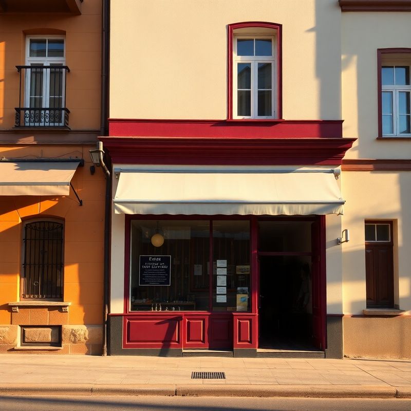 Burgundy-painted storefront of Vaughn Group on Strada Florilor in București